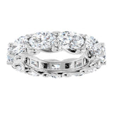 Platinum Oval Lab-Grown Diamond Sculptural Eternity Band - 6x4mm Stones - view 3