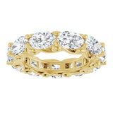 14K Gold Oval Lab-Grown Diamond Sculptural Eternity Band - 6x4mm Stones - Yellow Gold - view 3