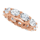 14K Gold Oval Lab-Grown Diamond Sculptural Eternity Band - 6x4mm Stones - Rose Gold - view 5