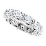 14K Gold Oval Lab-Grown Diamond Sculptural Eternity Band - 6x4mm Stones - White Gold - view 5