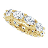 14K Gold Oval Lab-Grown Diamond Sculptural Eternity Band - 6x4mm Stones - Yellow Gold - view 5