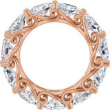 14K Gold Oval Lab-Grown Diamond Sculptural Eternity Band - 6x4mm Stones - Rose Gold - view 2
