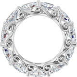 Platinum Oval Lab-Grown Diamond Sculptural Eternity Band - 6x4mm Stones - view 2