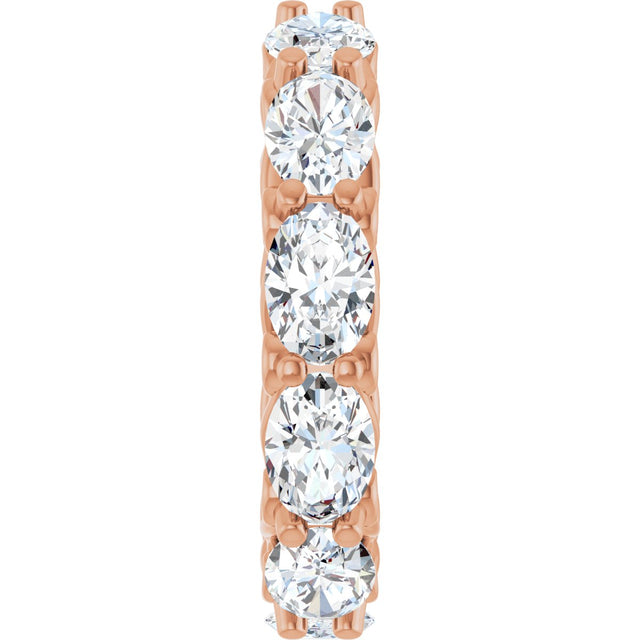 14K Gold Oval Lab-Grown Diamond Sculptural Eternity Band - 6x4mm Stones - Rose Gold - view 4