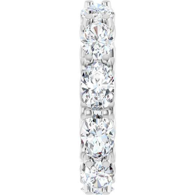 Platinum Oval Lab-Grown Diamond Sculptural Eternity Band - 6x4mm Stones - view 4
