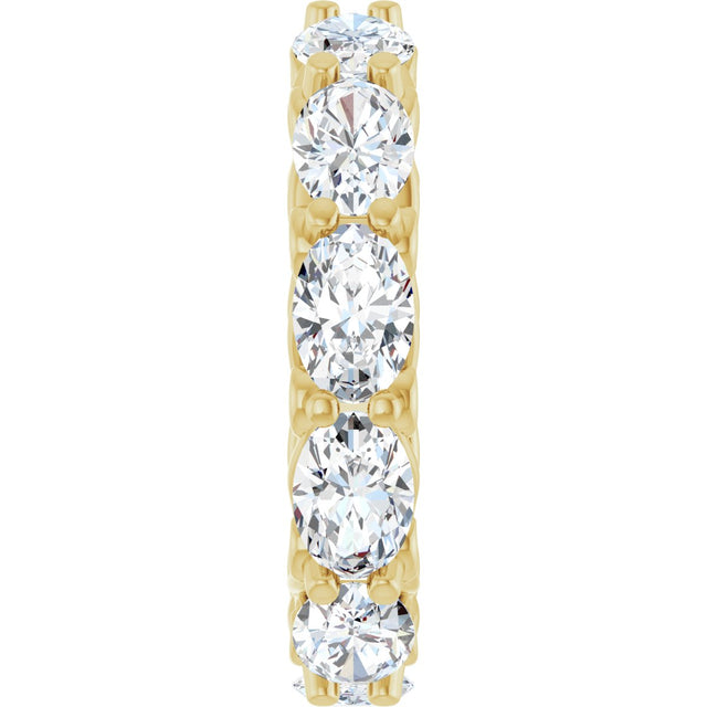 14K Gold Oval Lab-Grown Diamond Sculptural Eternity Band - 6x4mm Stones - Yellow Gold - view 4