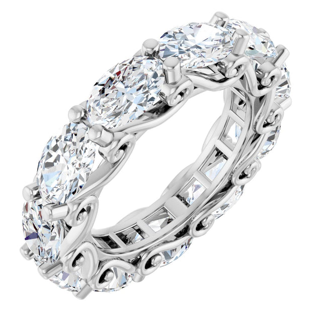 Platinum Oval Lab-Grown Diamond Sculptural Eternity Band - 6x4mm Stones