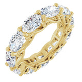 14K Gold Oval Lab-Grown Diamond Sculptural Eternity Band - 6x4mm Stones - Yellow Gold