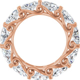 14K Gold Oval Lab-Grown Diamond Sculptural Eternity Band - 6x4mm Stones - Rose Gold - view 2
