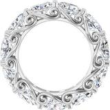 Platinum Oval Lab-Grown Diamond Sculptural Eternity Band - 6x4mm Stones - view 2