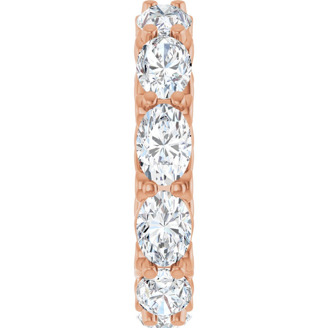14K Gold Oval Lab-Grown Diamond Sculptural Eternity Band - 6x4mm Stones - Rose Gold - view 4