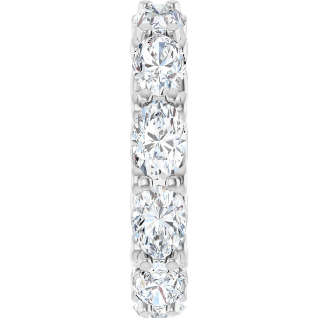 14K Gold Oval Lab-Grown Diamond Sculptural Eternity Band - 6x4mm Stones - White Gold - view 4