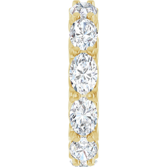 14K Gold Oval Lab-Grown Diamond Sculptural Eternity Band - 6x4mm Stones - Yellow Gold - view 4