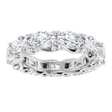 Platinum Oval Lab-Grown Diamond Sculptural Eternity Band - 6x4mm Stones - view 3