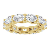 14K Gold Oval Lab-Grown Diamond Sculptural Eternity Band - 6x4mm Stones - Yellow Gold - view 3