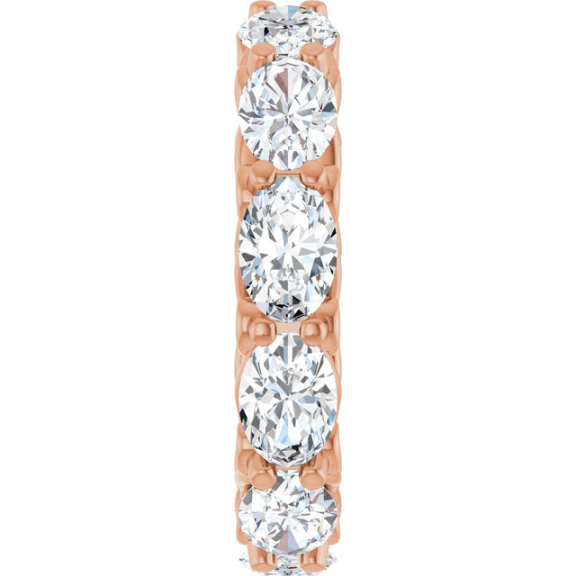 14K Gold Oval Lab-Grown Diamond Sculptural Eternity Band - 6x4mm Stones - Rose Gold - view 4