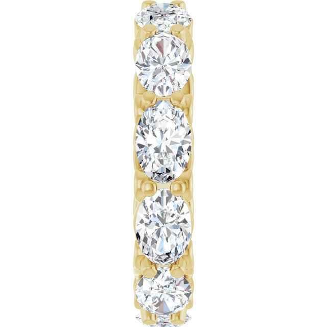 14K Gold Oval Lab-Grown Diamond Sculptural Eternity Band - 6x4mm Stones - Yellow Gold - view 4