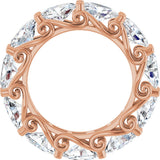14K Gold Oval Lab-Grown Diamond Sculptural Eternity Band - 6x4mm Stones - Rose Gold - view 2