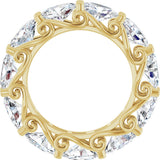 14K Gold Oval Lab-Grown Diamond Sculptural Eternity Band - 6x4mm Stones - Yellow Gold - view 2