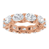 14K Gold Oval Lab-Grown Diamond Sculptural Eternity Band - 6x4mm Stones - Rose Gold - view 3