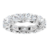 14K Gold Oval Lab-Grown Diamond Sculptural Eternity Band - 6x4mm Stones - White Gold - view 3