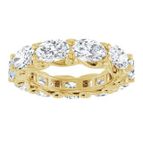 14K Gold Oval Lab-Grown Diamond Sculptural Eternity Band - 6x4mm Stones - Yellow Gold - view 3