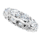 Platinum Oval Lab-Grown Diamond Sculptural Eternity Band - 6x4mm Stones - view 5
