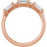 14K Gold Emerald Lab-Grown Diamond Anniversary Band - 9/10-2 1/2 CTW - Rose Gold - view 7