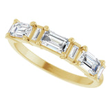 14K Gold Emerald Lab-Grown Diamond Anniversary Band - 9/10-2 1/2 CTW - Yellow Gold - view 10