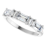 Platinum Emerald Lab-Grown Diamond Anniversary Band - 9/10-2 1/2 CTW - view 10