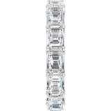 14K Gold Emerald Lab-Grown Diamond Sculptural Eternity Band - 5x3.5mm Stones - White Gold - view 4