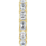 14K Gold Emerald Natural Diamond Sculptural Eternity Band - 5x3.5mm Stones - Yellow Gold - view 4