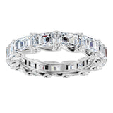 Platinum Emerald Natural Diamond Sculptural Eternity Band - 5x3.5mm Stones - view 3
