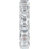 Platinum Emerald Lab-Grown Diamond Sculptural Eternity Band - 5.8x4.2mm Stones - view 4