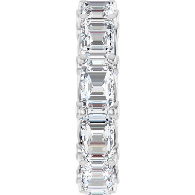 Platinum Emerald Lab-Grown Diamond Sculptural Eternity Band - 5.8x4.2mm Stones - view 4