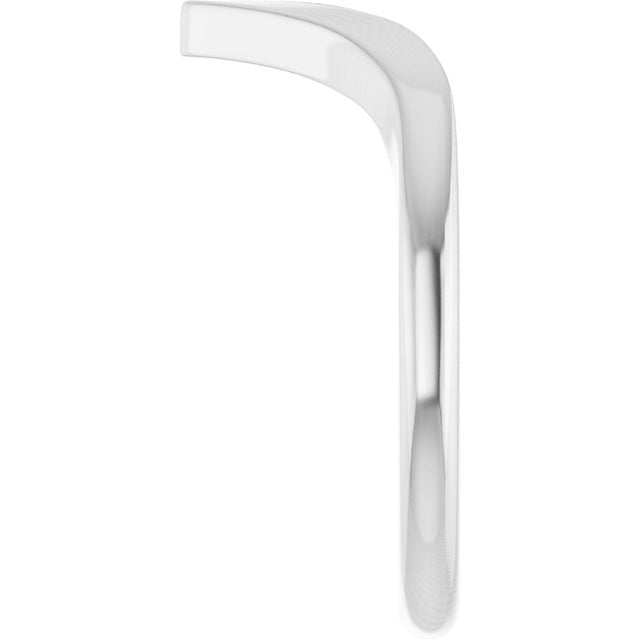 14K Gold Lab-Grown Diamond Contour Band – 1.2 mm Round - White Gold - view 4