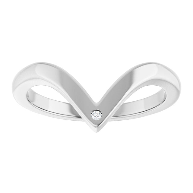 14K Gold Natural Diamond Contour Band – 1.2 mm Round - White Gold - view 3