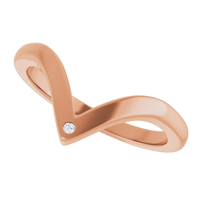 14K Gold Lab-Grown Diamond Contour Band – 1.2 mm Round - Rose Gold - view 5