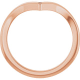 14K Gold Natural Diamond Contour Band – 1.2 mm Round - Rose Gold - view 2