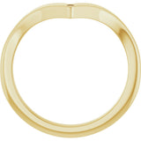 14K Gold Natural Diamond Contour Band – 1.2 mm Round - Yellow Gold - view 2
