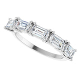 14K Gold Emerald Lab-Grown Diamond Five-Stone Anniversary Band - 1 3/4 CTW - White Gold - view 5