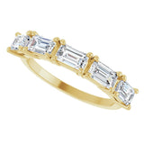 14K Gold Emerald Lab-Grown Diamond Five-Stone Anniversary Band - 1 3/4 CTW - Yellow Gold - view 5
