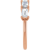14K Gold Emerald Lab-Grown Diamond Five-Stone Anniversary Band - 1 3/4 CTW - Rose Gold - view 4