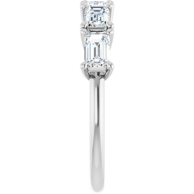 Platinum Emerald Lab-Grown Diamond Five-Stone Anniversary Band - 1 3/4 CTW - view 4