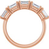 14K Gold Emerald Lab-Grown Diamond Five-Stone Anniversary Band - 1 3/4 CTW - Rose Gold - view 2