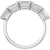14K Gold Emerald Lab-Grown Diamond Five-Stone Anniversary Band - 1 3/4 CTW - White Gold - view 2