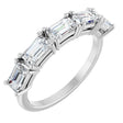 Platinum Emerald Natural Diamond Five-Stone Anniversary Band - 3 CTW
