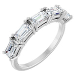 Platinum Emerald Lab-Grown Diamond Five-Stone Anniversary Band - 1 3/4 CTW