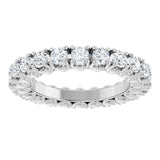Platinum Round Natural Diamond Hidden Heart Eternity Band - 2.5mm Stones - view 8