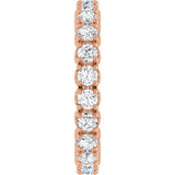 14K Gold Round Lab-Grown Diamond Hidden Heart Eternity Band - 2.5mm Stones - Rose Gold - view 9